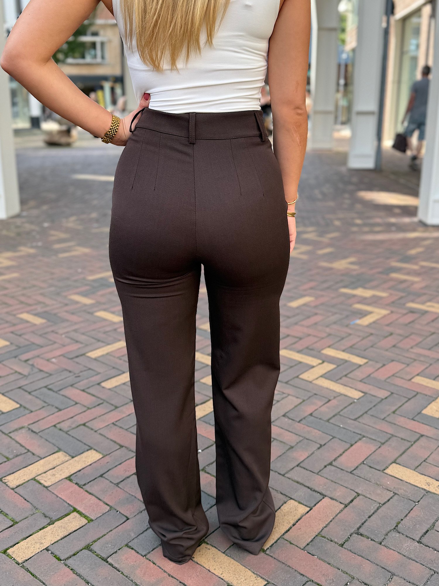 ZM - Bruine highwaist pantalon Zayna