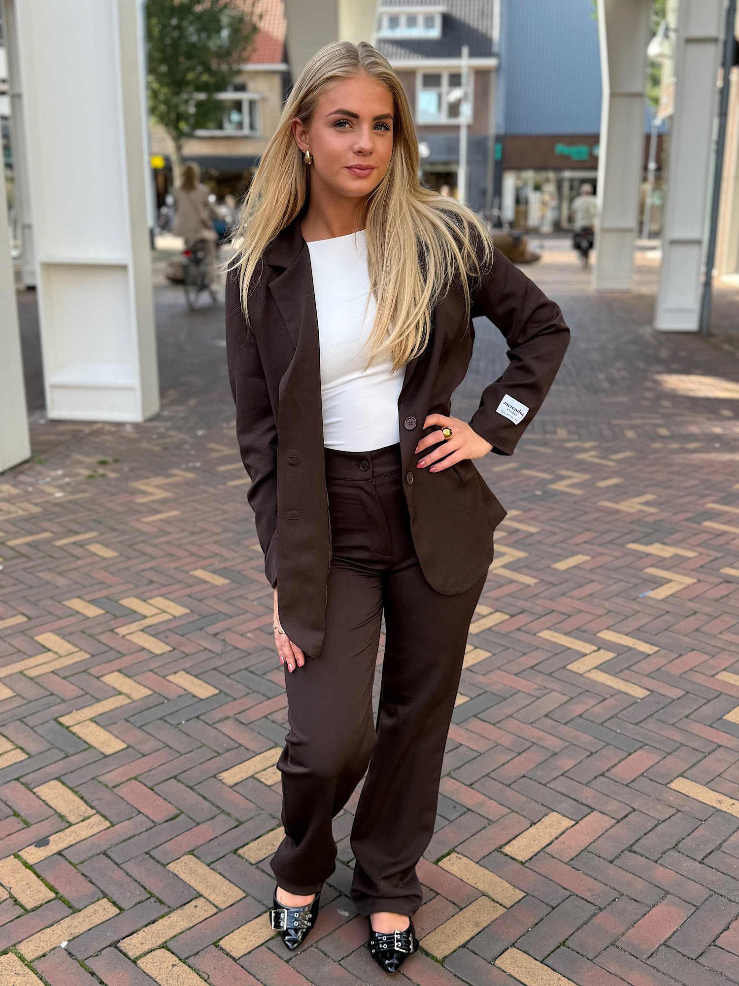 ZM - Bruine highwaist pantalon Zayna