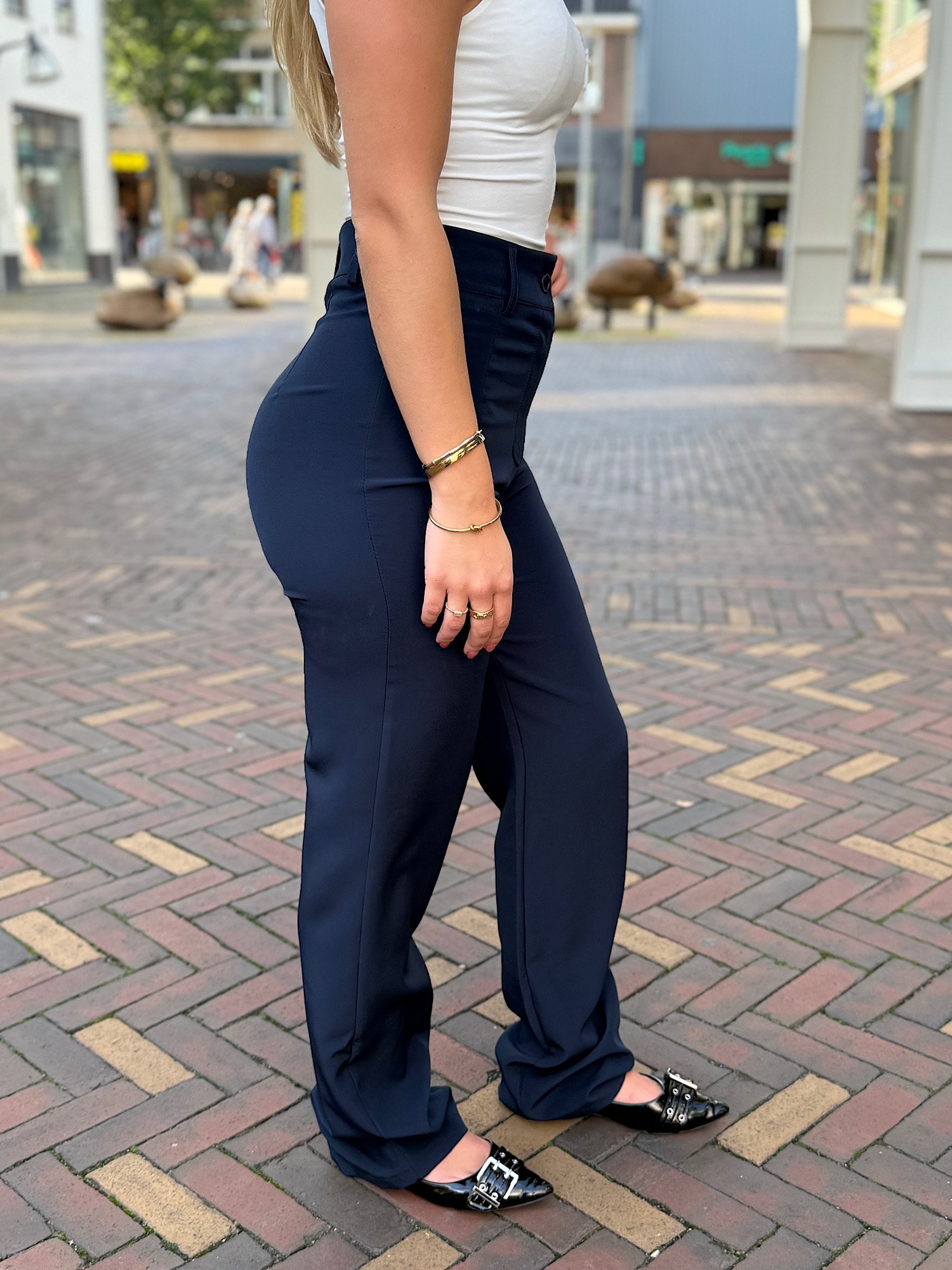 ZM - Navy highwaist pantalon Zayna