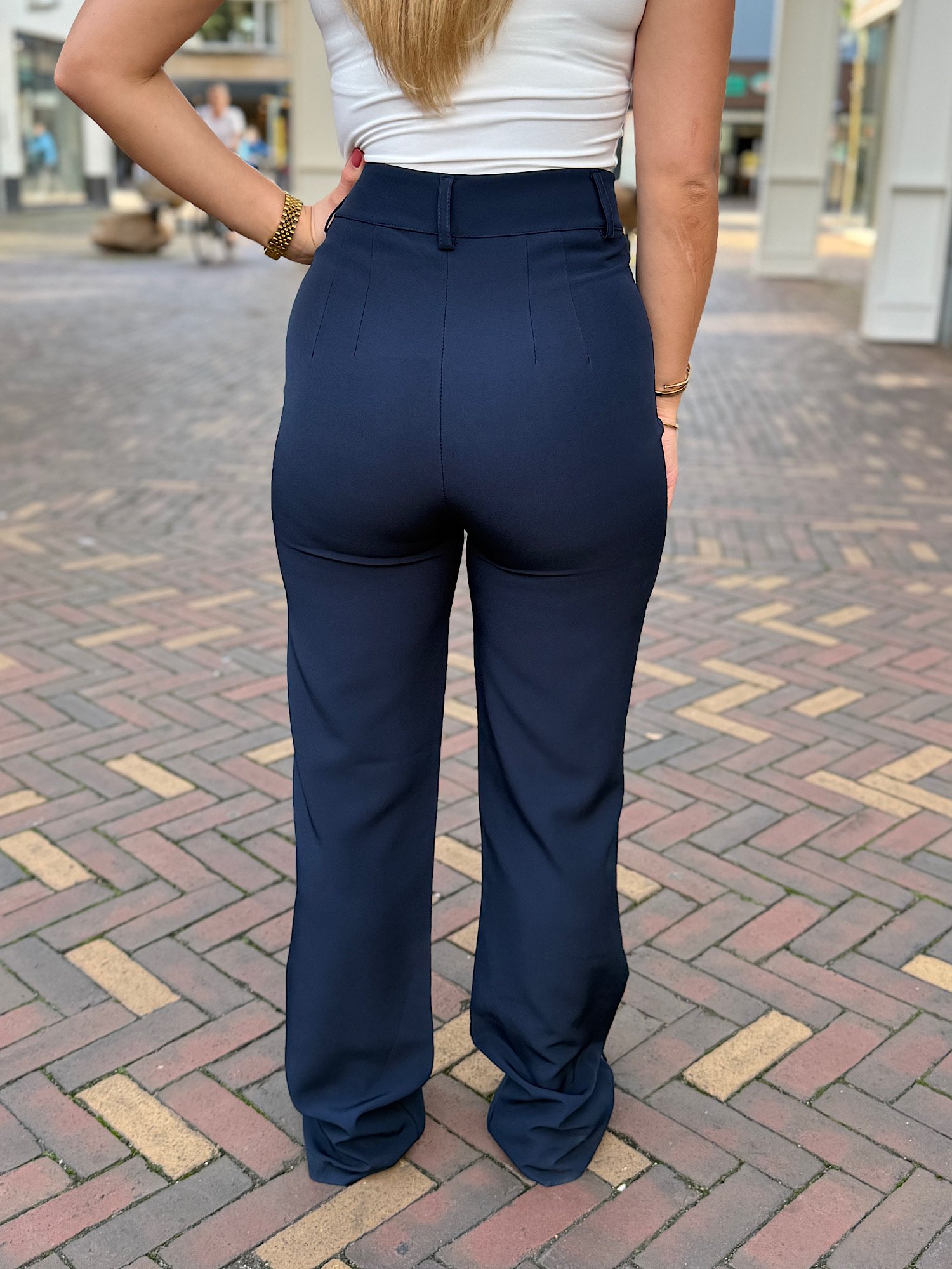 ZM - Navy highwaist pantalon Zayna