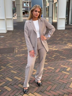 ZM – Taupe highwaist pantalon Zayna ZM - Taupe highwaist pantalon Zayna