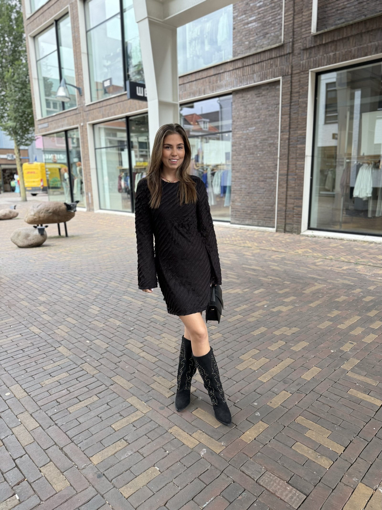 Zwart gestreept jurkje Loa