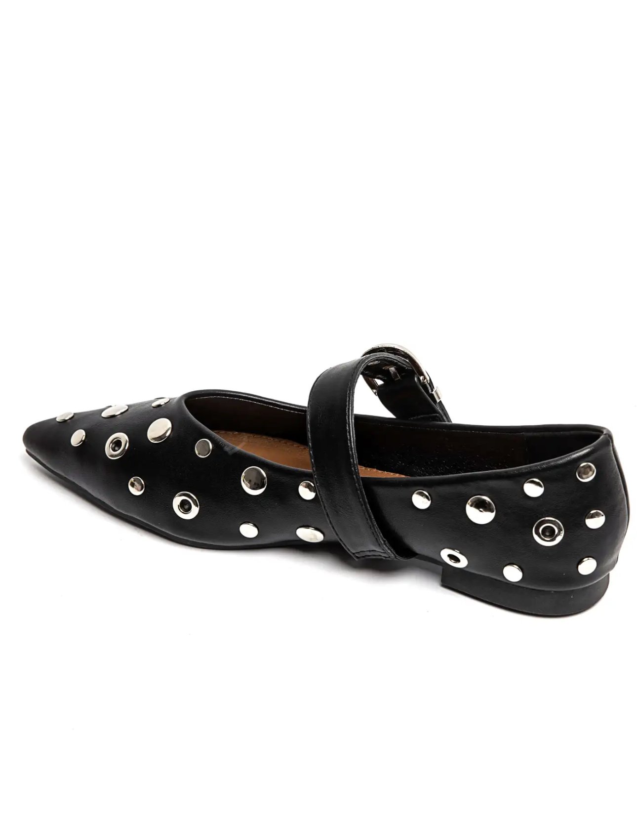 Zwarte puntige loafers met studs