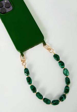 Acryl kralen telefoonkoord - bruin