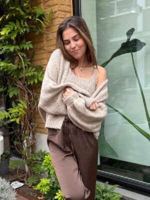 Beige knit top en vest Ziza