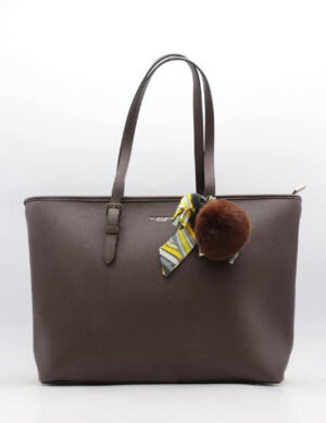 Bruine shopper met sjaaltje Joy 2508