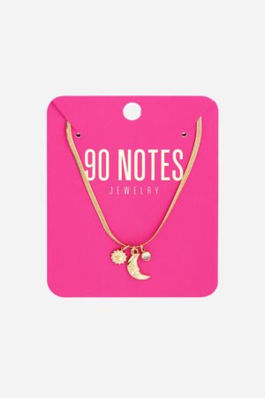 Crescent Moon Charm ketting - Goud