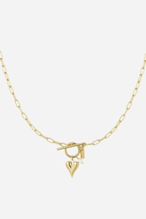 Heart Lock ketting - Goud