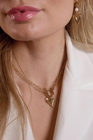 Heart Lock ketting - Goud
