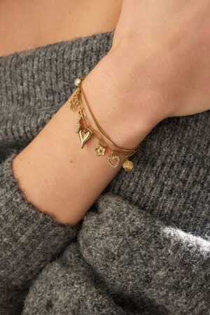 Heart & Soul Charm armband - Goud