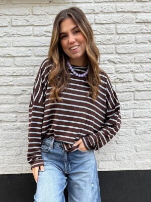 Longsleeve shirt Emily - bruin/ blauw