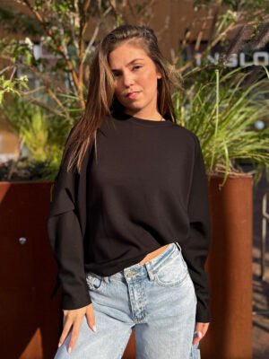 Zwarte sweater met fringe