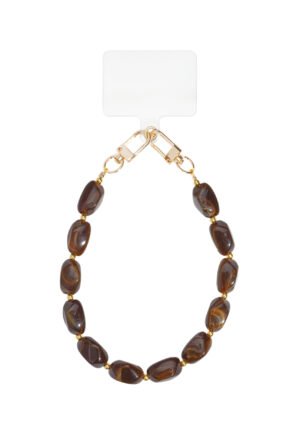 Acryl kralen telefoonkoord - bruin