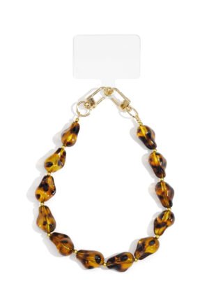 Acryl kralen telefoonkoord - panterprint