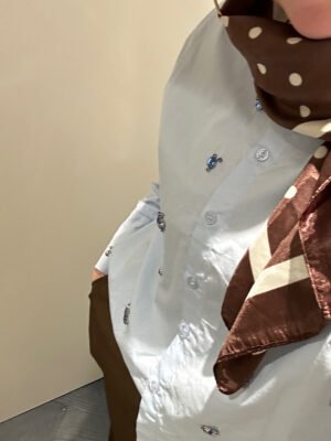 Blouse met steentjes Gianna - blauw