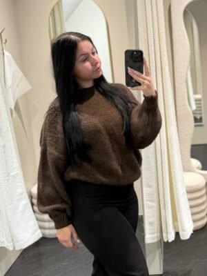 Bruine gebreide trui LUMI