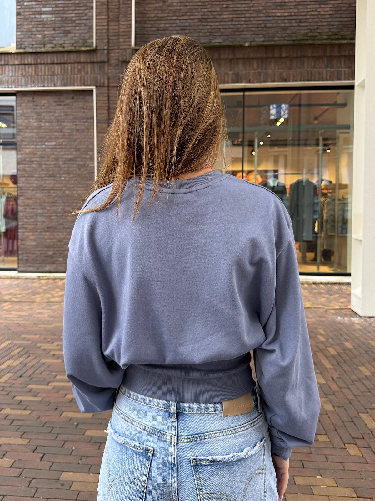 Denim blauwe Redefined 3D sweater