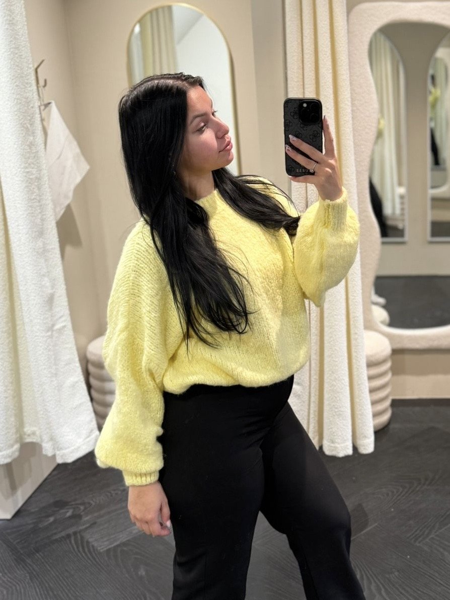 Gele gebreide trui LUMI