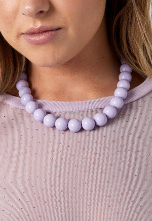 Grote kralen ketting - Mauve
