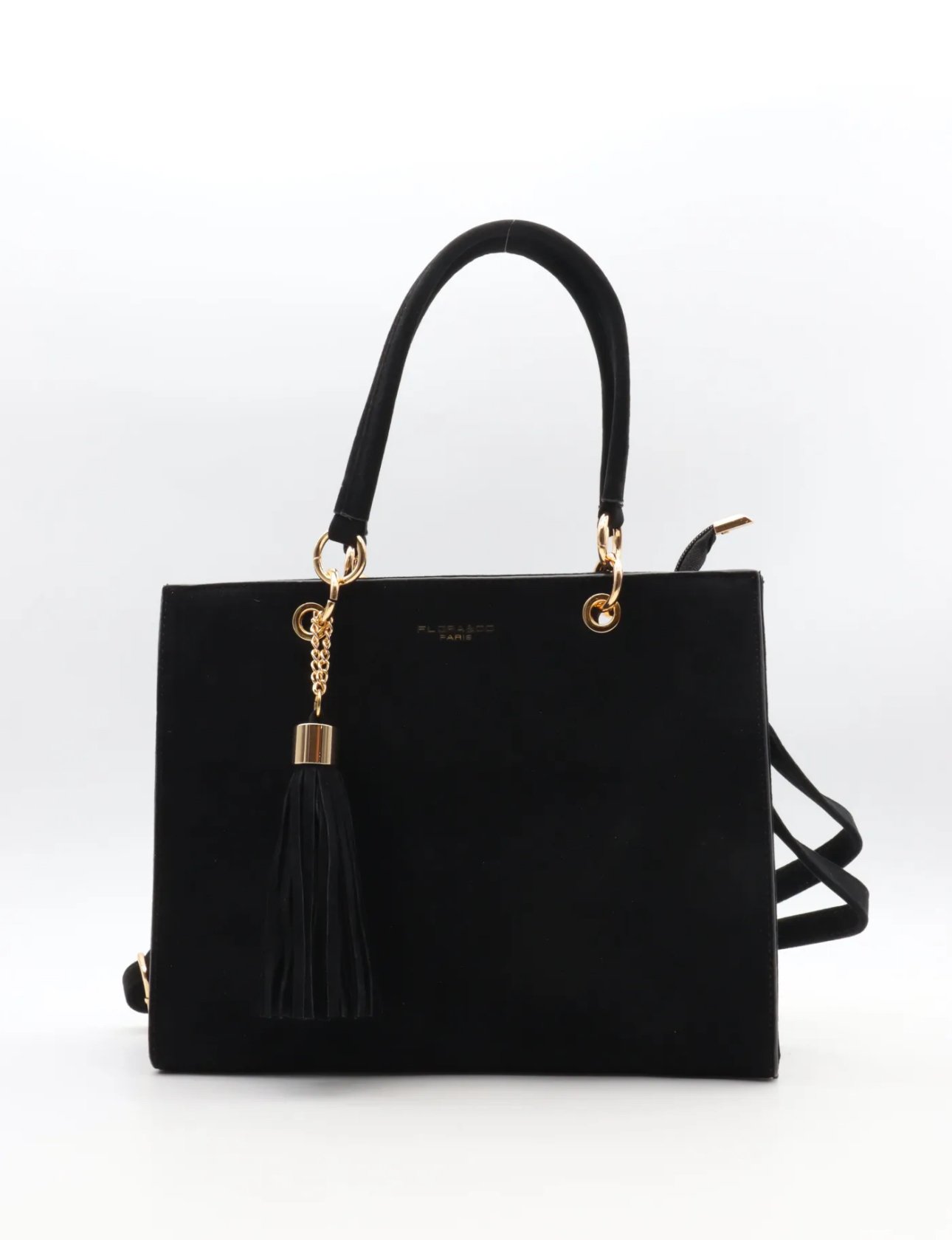 Handtas met gouden details 7580 - zwart