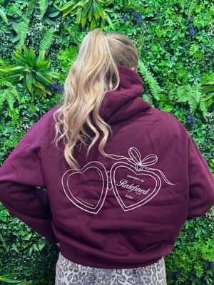 Heart hoodie - bordeaux