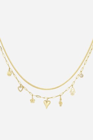 Heart & Soul Charm ketting - Goud