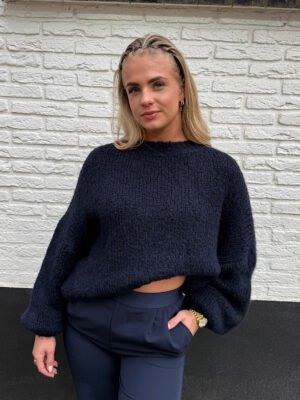 Navy gebreide trui LUMI