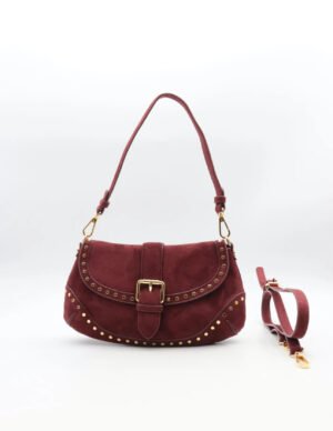 Schoudertasje met studs 1095 - bordeaux