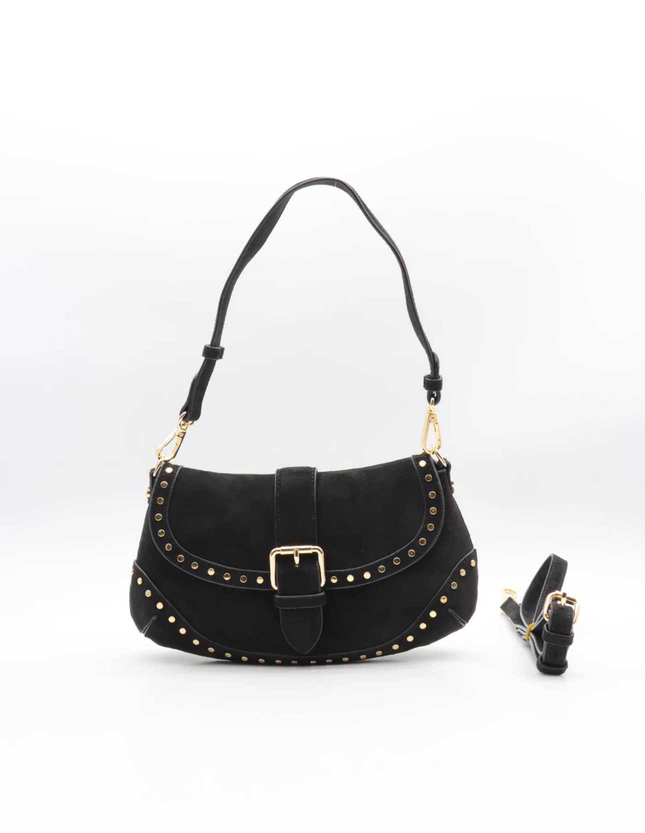 Schoudertasje met studs 1095 - zwart