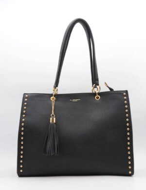 Shopper met gouden studs 7502 - zwart