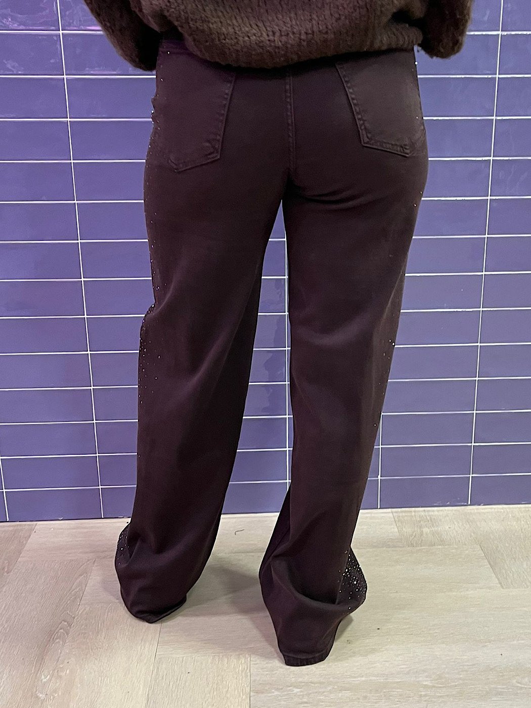 Sides strass jeans 3378-5 - bruin