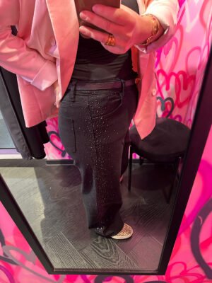 Sides strass jeans 3378-6 - zwart