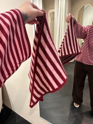 Triangle sjaaltje - bordeaux/ roze