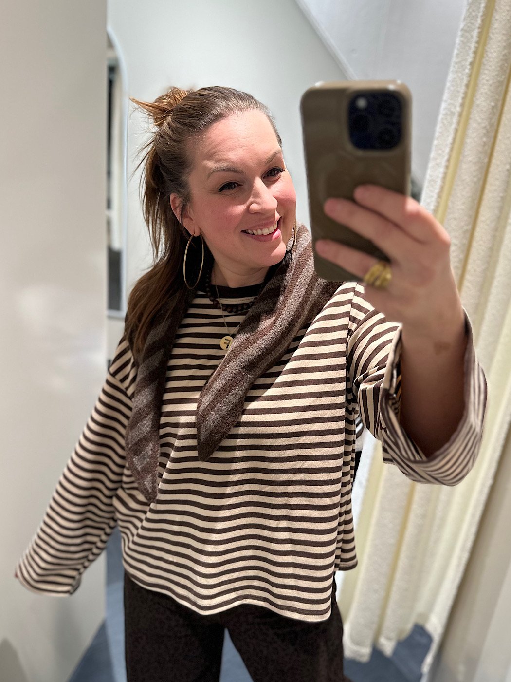 Triangle sjaaltje - bruin/ taupe