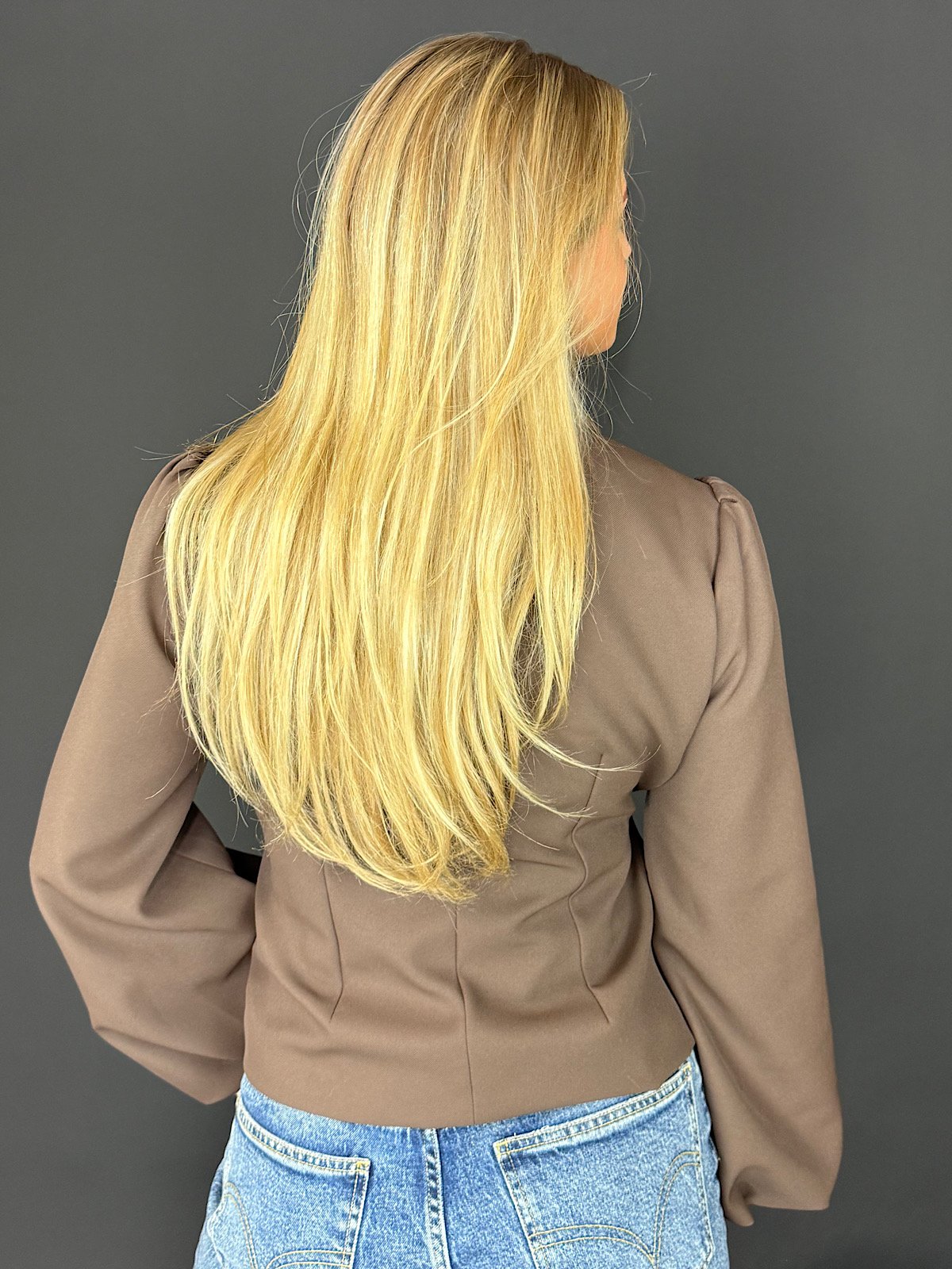 ZM - cropped strik blazer Elodie - Bruin