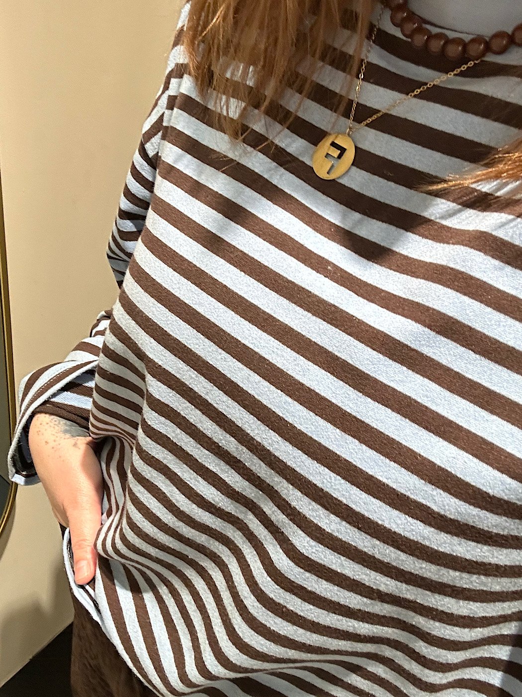 ZM - gestreepte longsleeve - blauw/ bruin