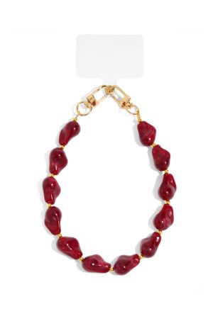 Acryl kralen telefoonkoord - bordeaux