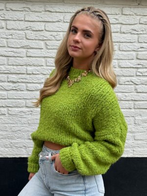 Avocado groene fluffy trui