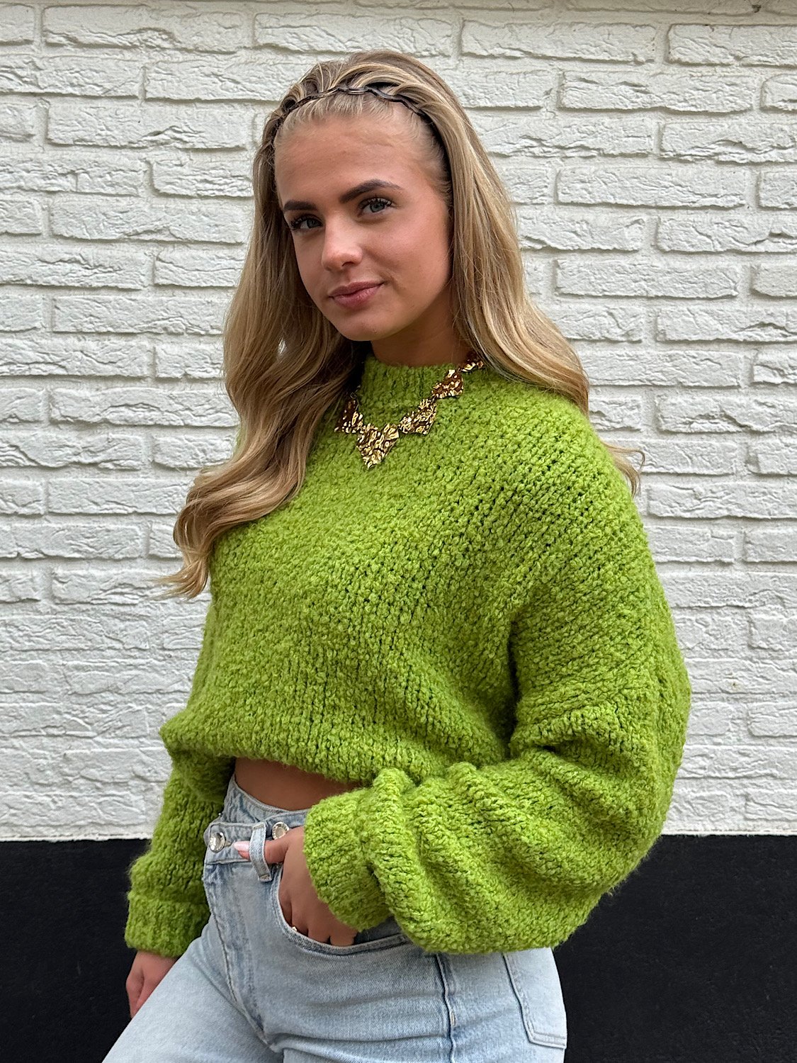 Avocado groene fluffy trui