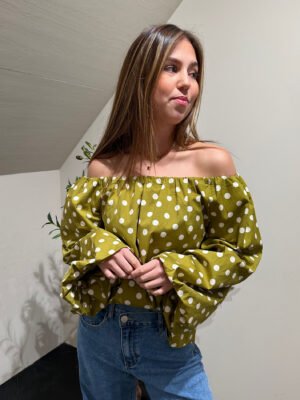 Avocado off shoulder blouse lange mouwen Dolly