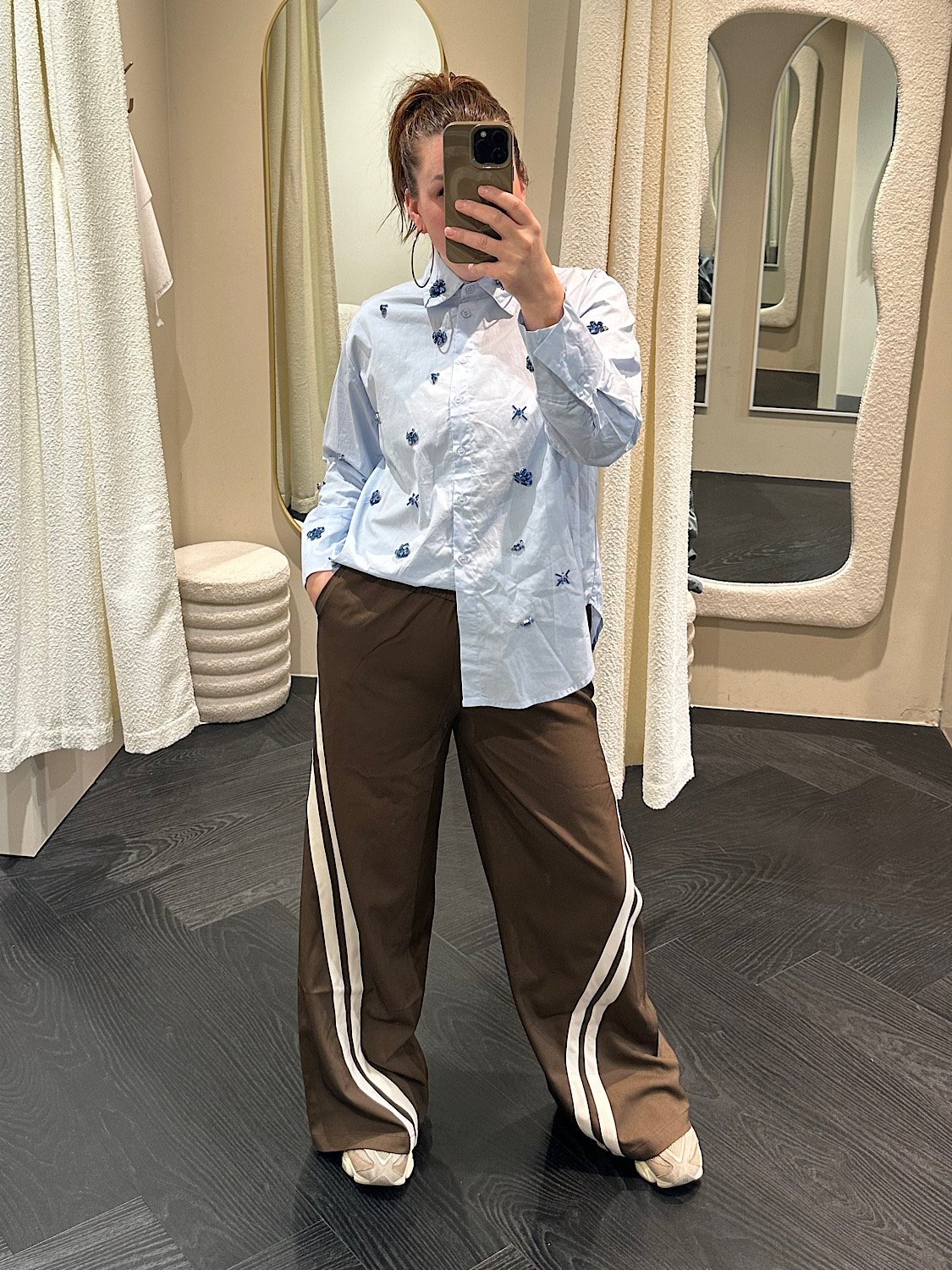 Blouse met steentjes Gianna - blauw