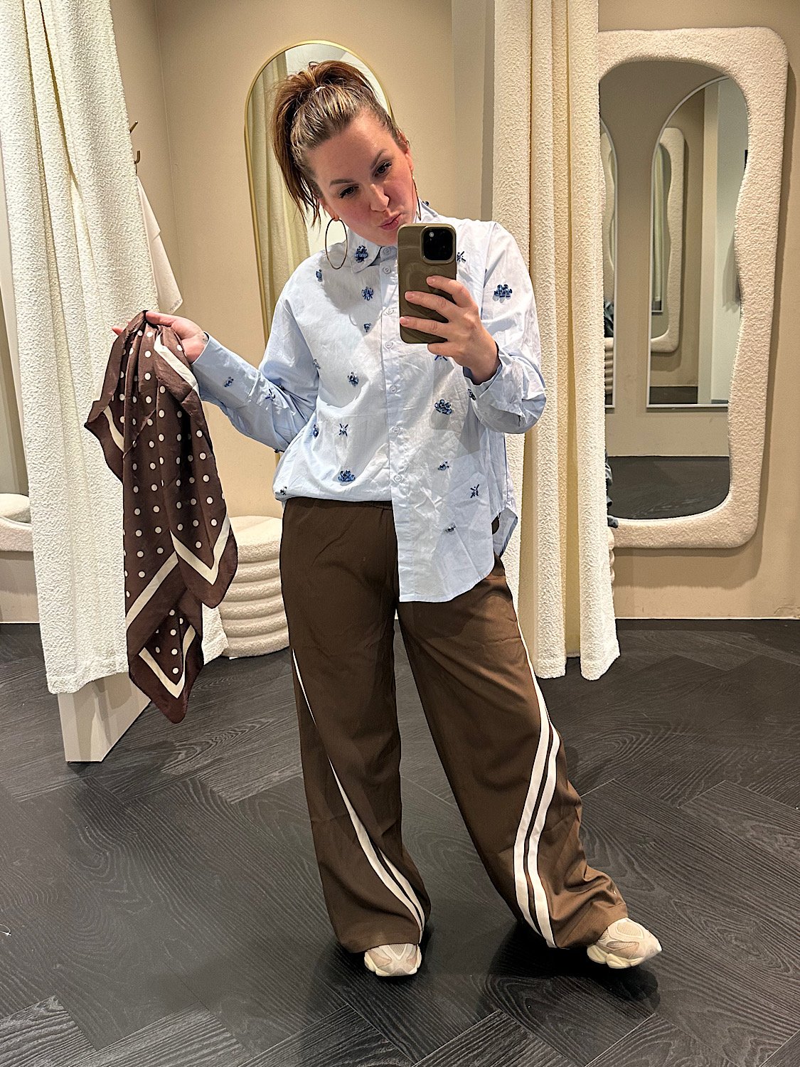 Blouse met steentjes Gianna - blauw