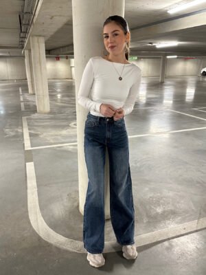 Full length dad fit jeans 6195 - Donkerblauw