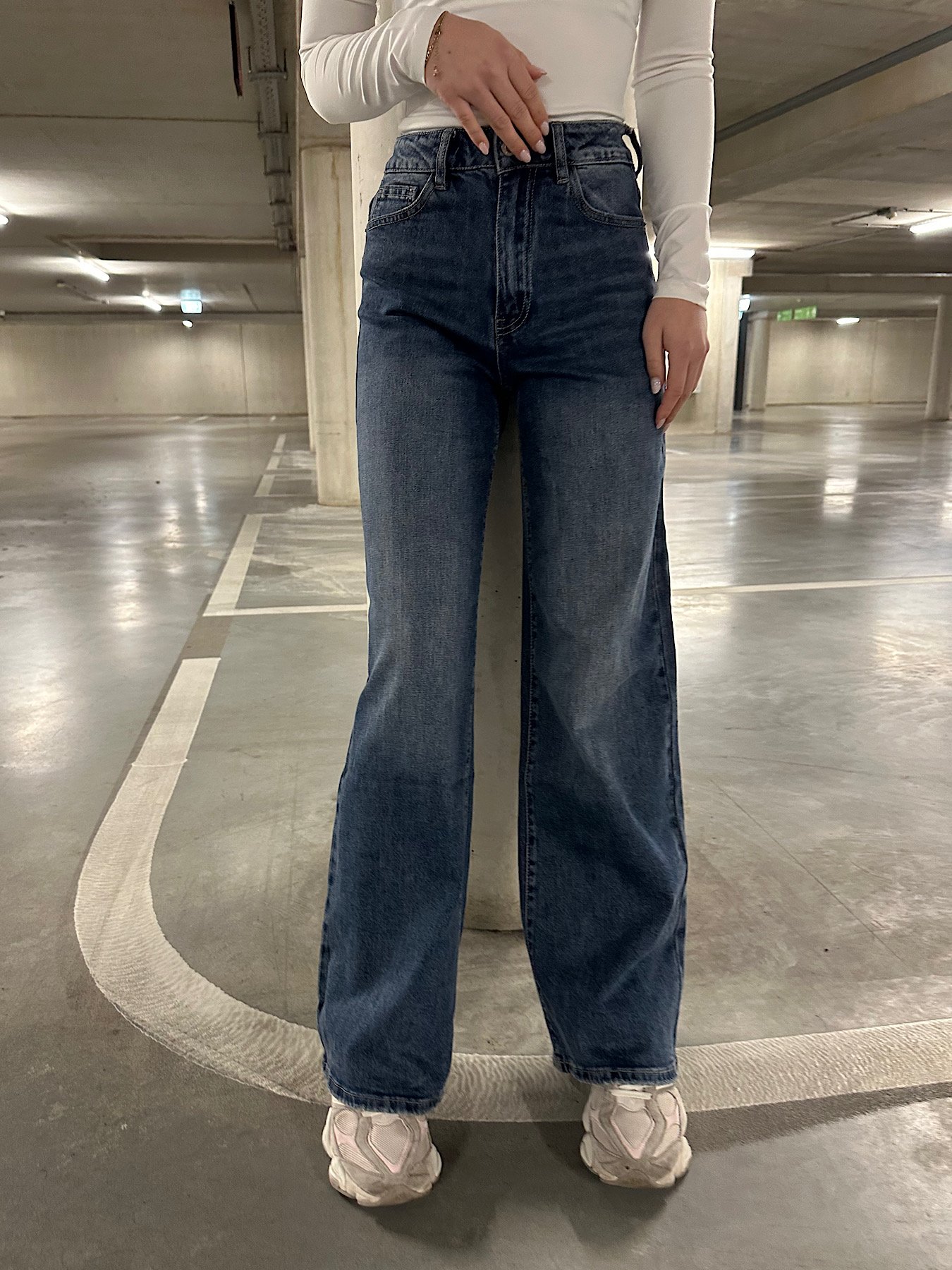 Full length dad fit jeans 6195 - Donkerblauw