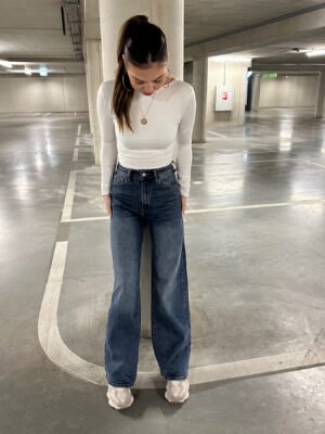 Full length dad fit jeans 6195 - Donkerblauw