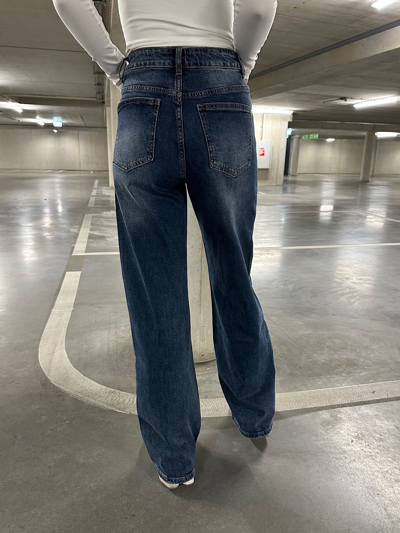 Full length dad fit jeans 6195 - Donkerblauw