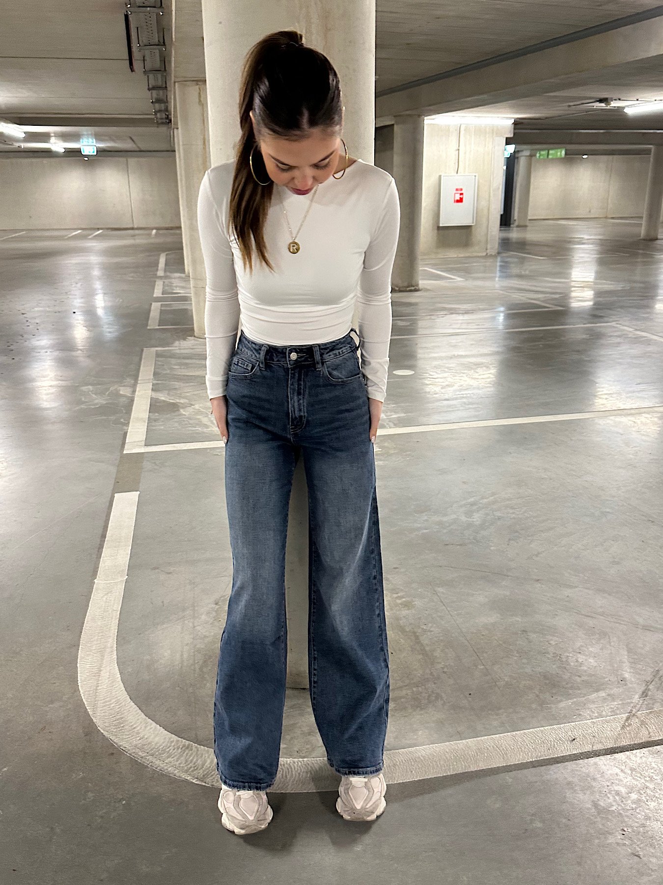 Full length dad fit jeans 6195 - Donkerblauw