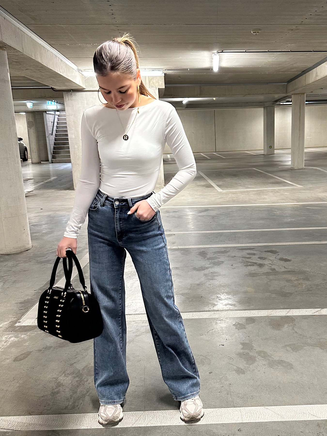 Full length dad fit jeans 6265 - Blauw