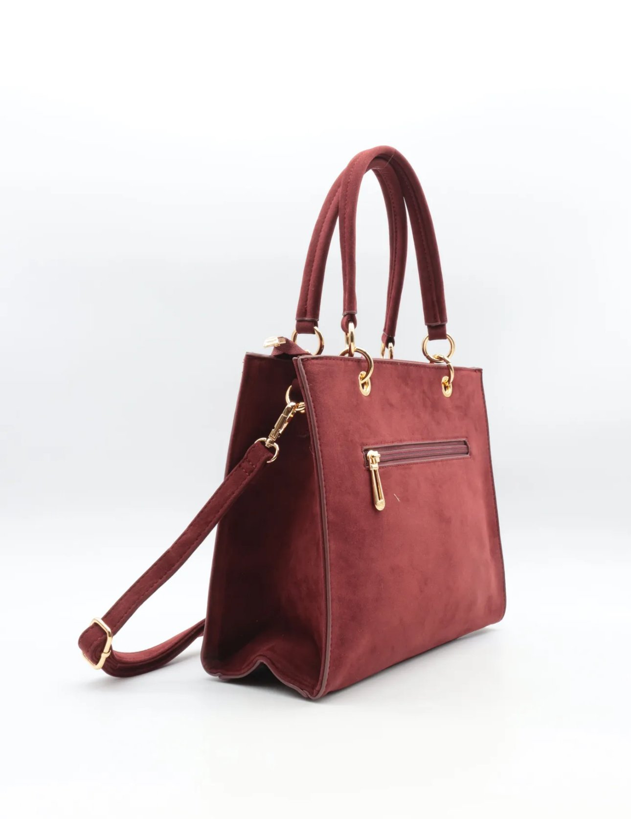 Handtas met gouden details 7580 - bordeaux