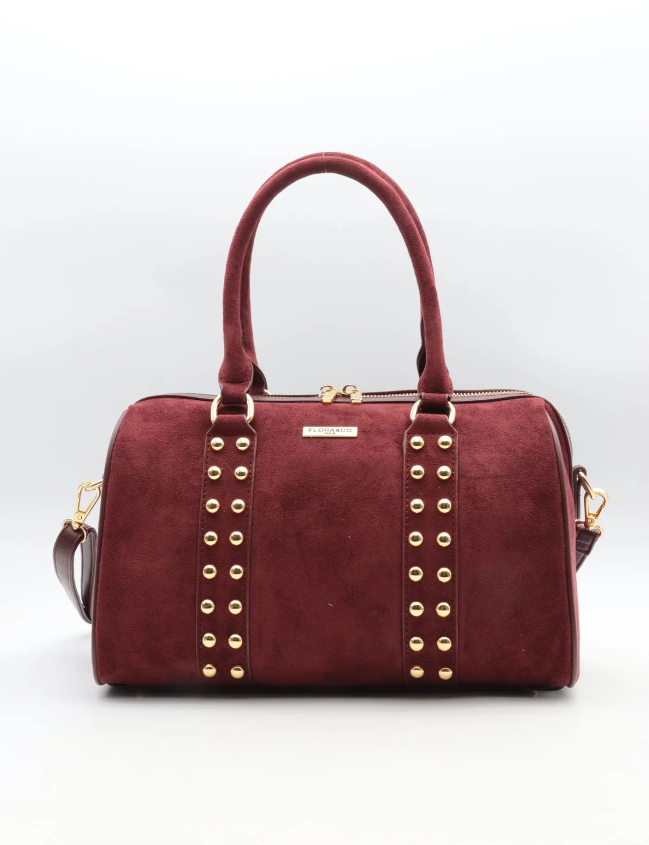Handtas met studs 1096 - bordeaux